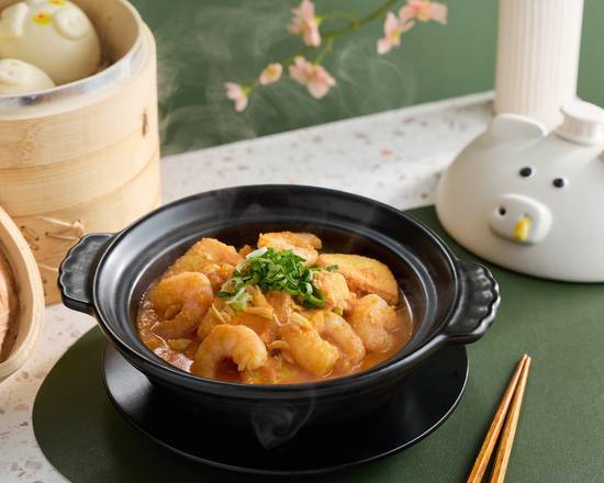 蟹意蝦滿豆腐煲 Braised Crab and Shrimp with Tofu Claypot
