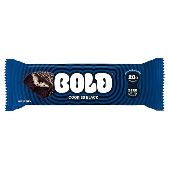 Bold barra de proteína sabor cookies black zero adição de açúcares 20g (60 g)