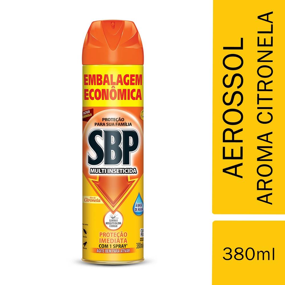 Sbp multi inseticida aerosol com óleo de citronela (380 ml)