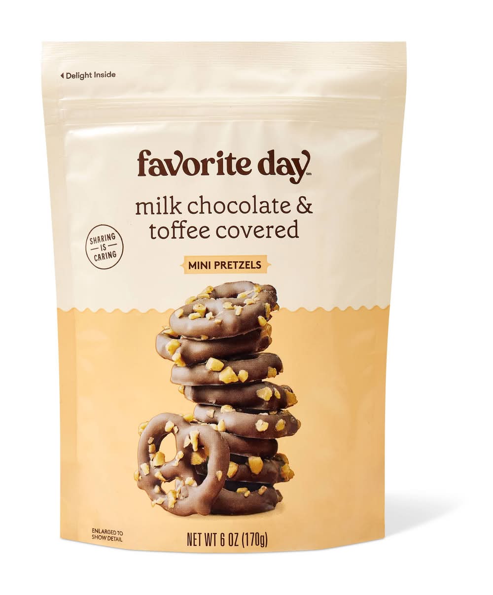 Favorite Day Mini Pretzels, Milk Chocolate-Toffee (6 oz)