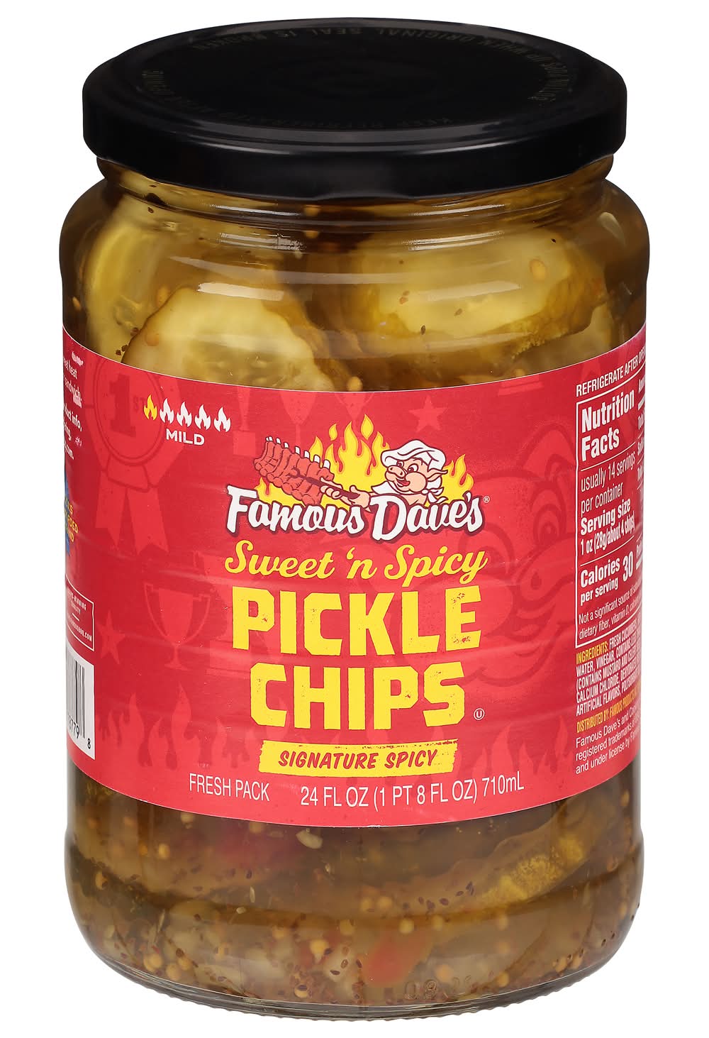 Famous Dave's Mild Signature Spicy Sweet 'N Spicy Pickle Chips (24 fl oz)