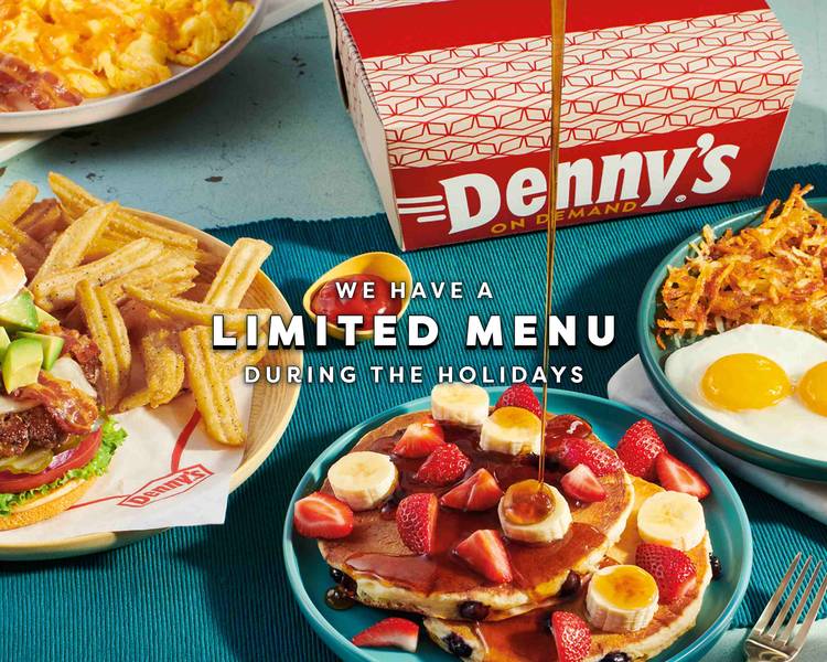 Denny's All American Breakfast With a Side of Pancakes on THE