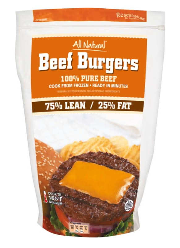 All Natural 100% Pure Beef Burgers (3 lbs)