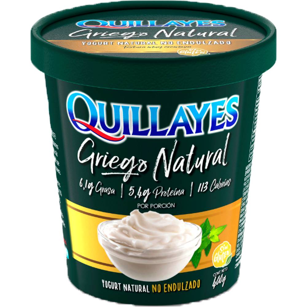 Quillayes yogurt griego natural no endulzado (400 g)