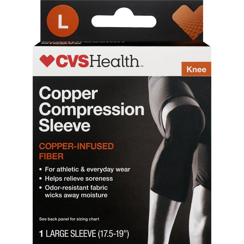 CVS Health Knee Copper Compression Sleeve, Large