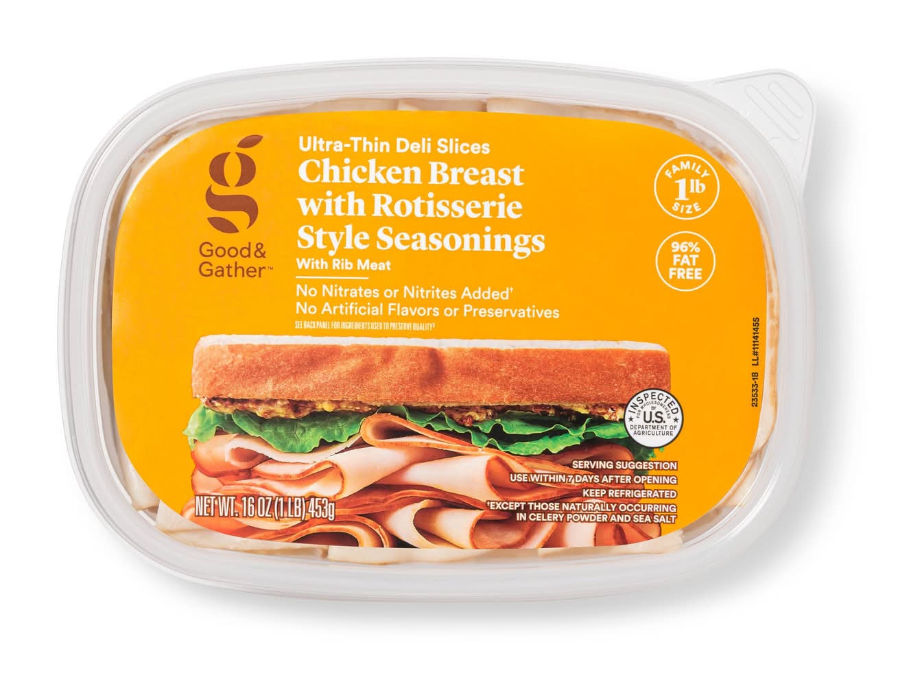 Good & Gather Rotisserie Seasoned Chicken Breast Ultra Thin Deli Slices (16 oz)