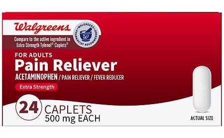 Walgreens Extra Strength Acetaminophen 500 mg Caplets (24 ct)
