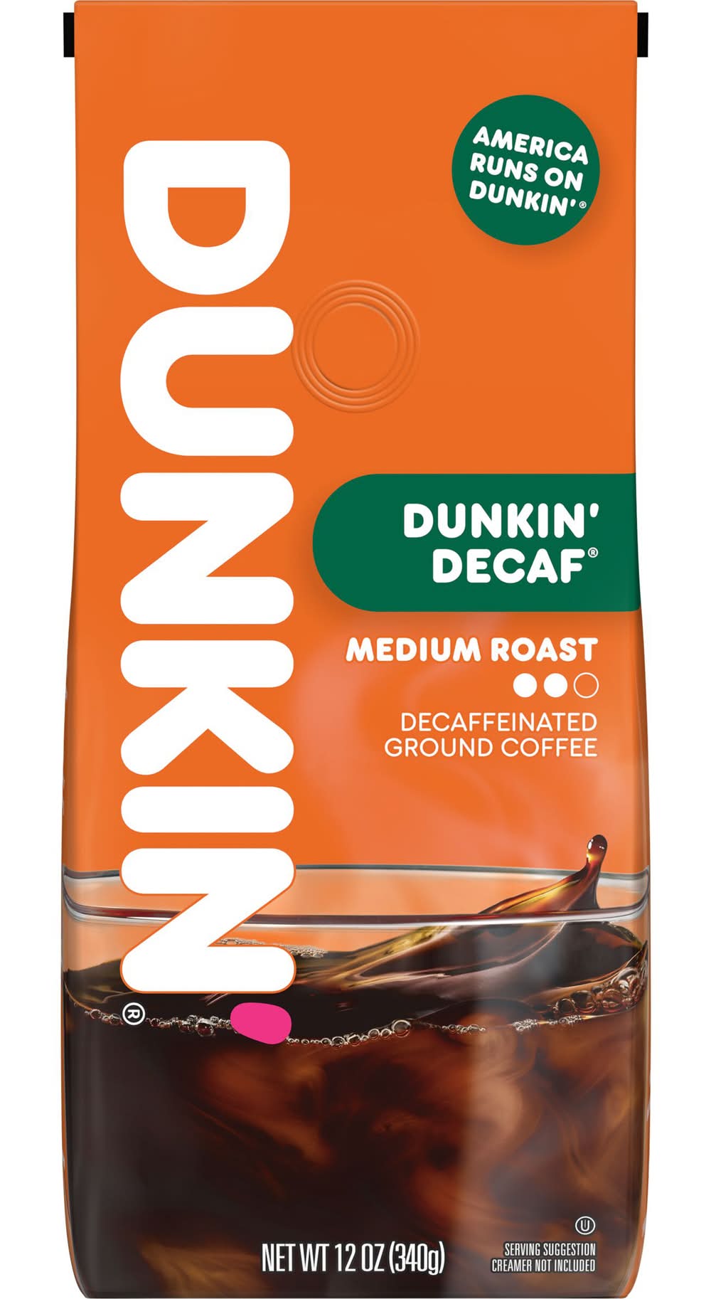 Dunkin' Medium Roast Decaf Ground Coffee (12 oz)