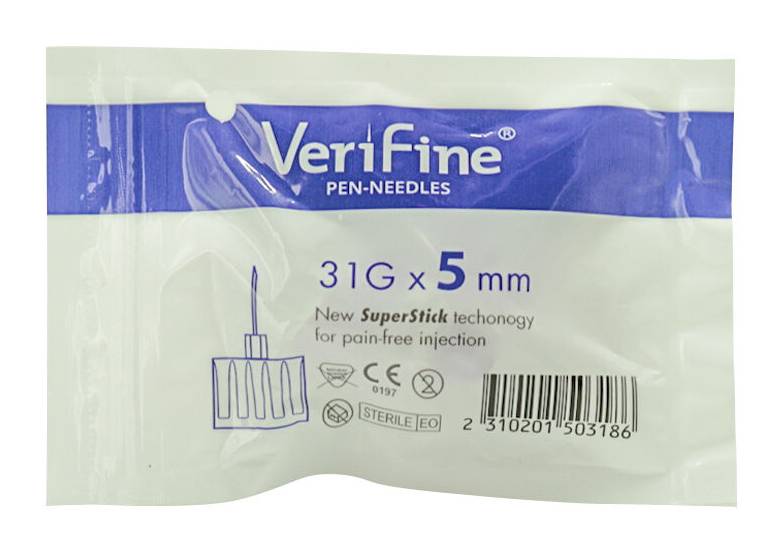 Set de agujas para pluma de insulina de 31g 5mm VERIFINE