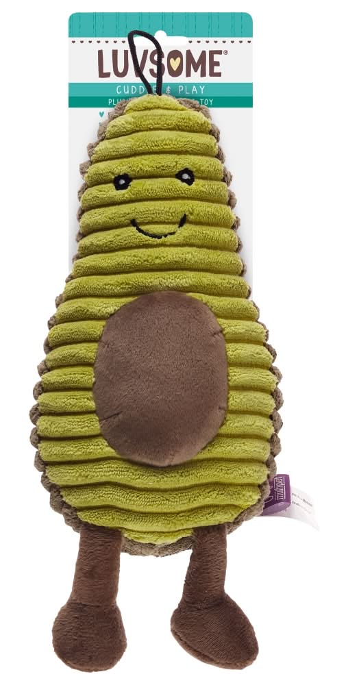 Luvsome Cuddle & Play Avocado With Legs Plush Squeaking Dog Toy