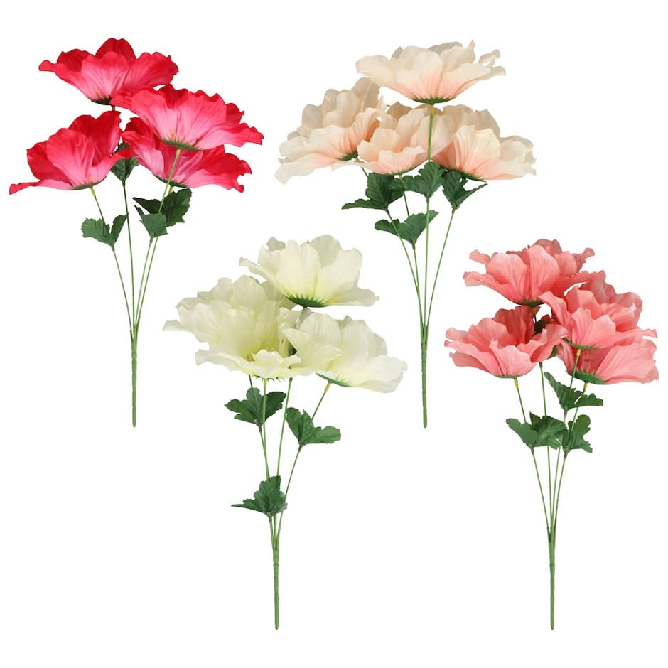 Floral Garden Artificial Anemone Flower Bush, Assorted Colors, 1-ct.