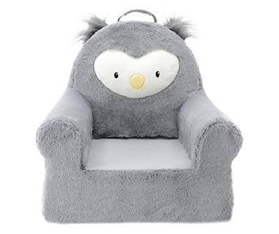 Soft Landing Sweet Seats Owl Plush Kids Chair (grey)