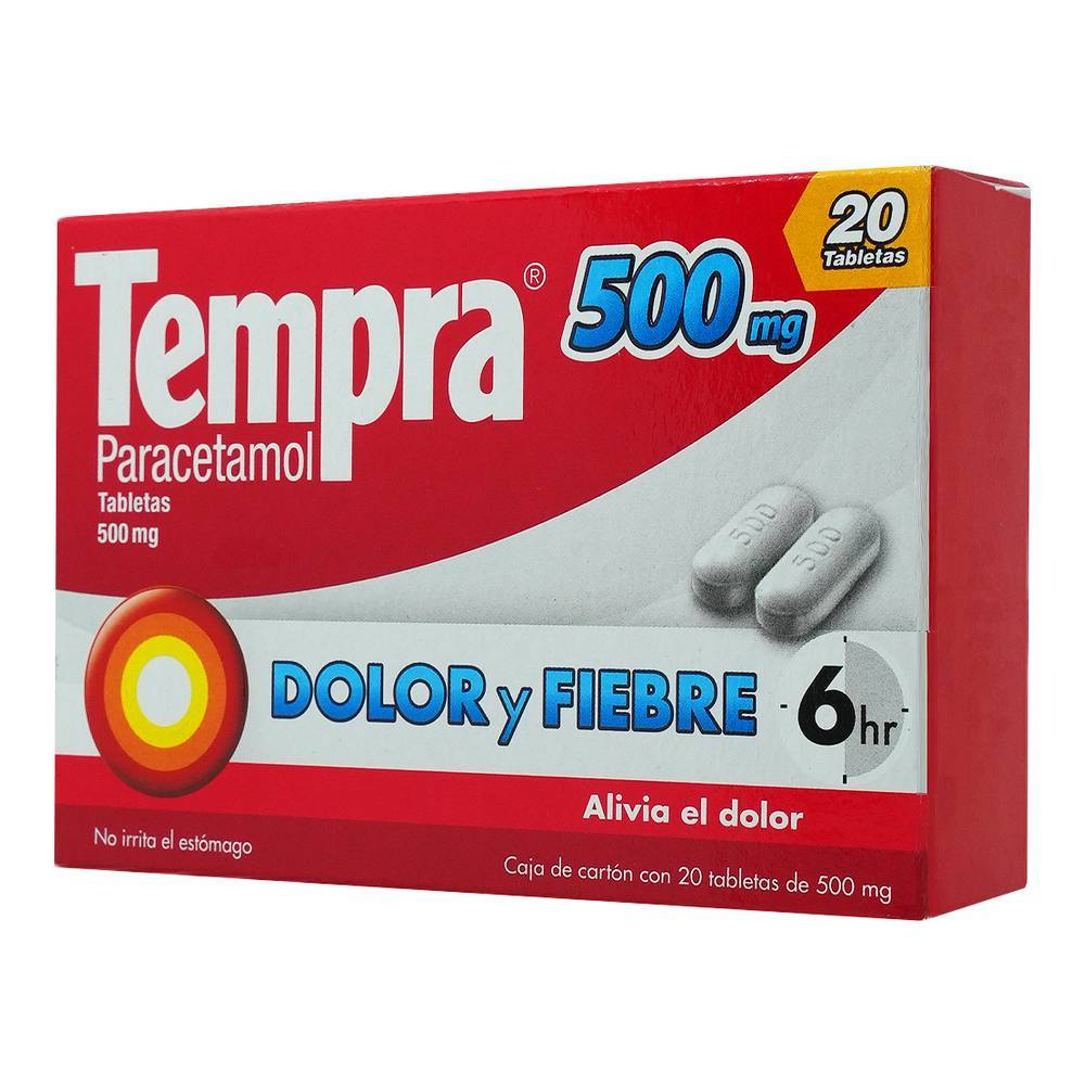 Tempra paracetamol tabletas 500 mg (20 un)