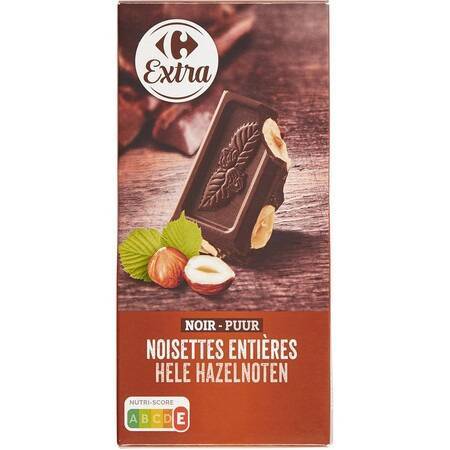 Carrefour Extra - Chocolat noir aux noisettes entières