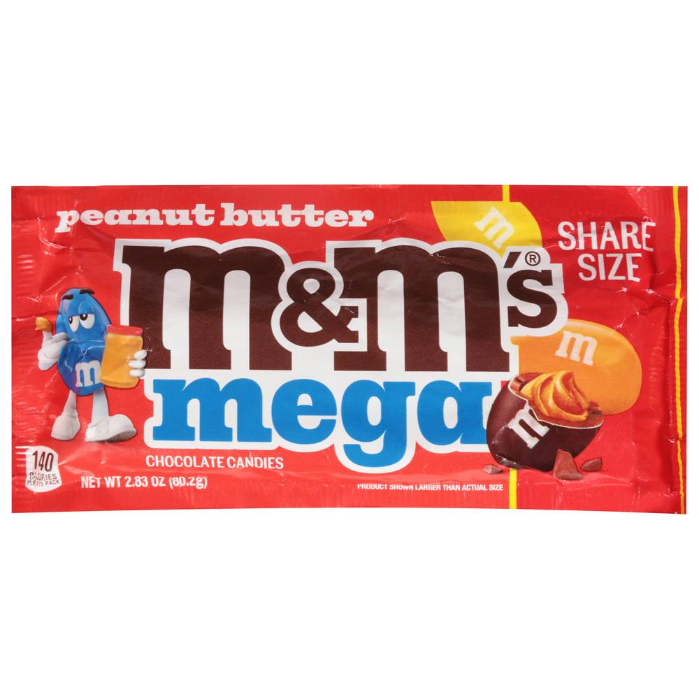 M&M's Mega Chocolate Candy, Peanut Butter (2.83 oz)