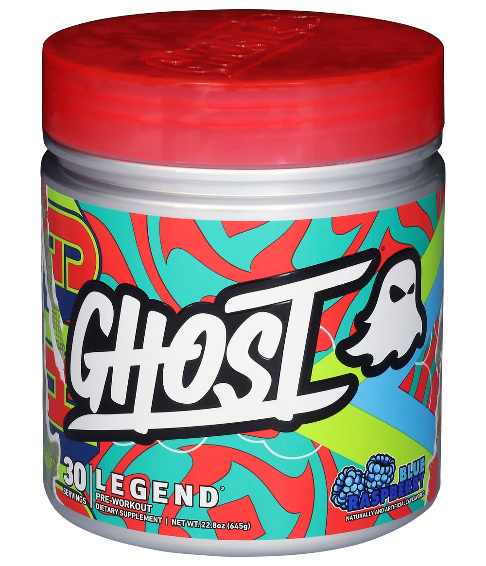 Ghost Legend Pre Workout Powder, Blue Raspberry (22.8 oz)