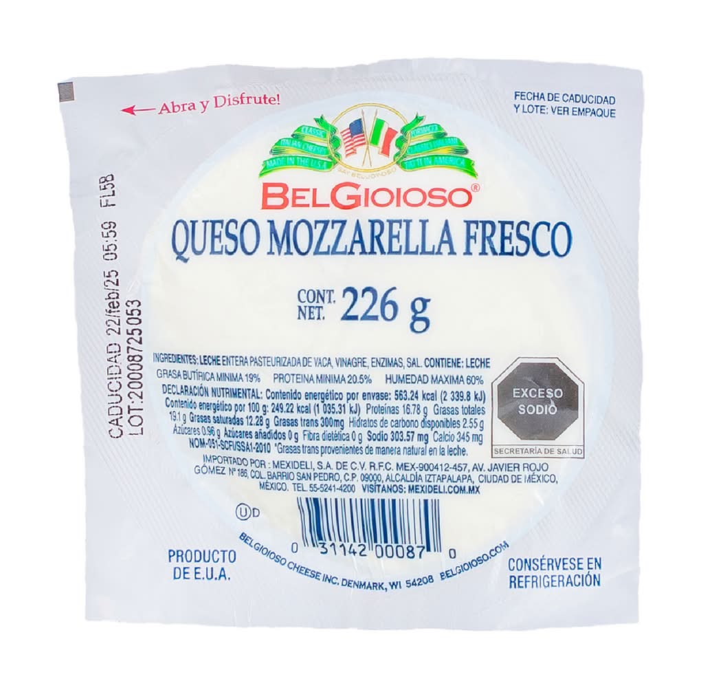 BelGioioso · Queso mozzarella fresco (226 g)
