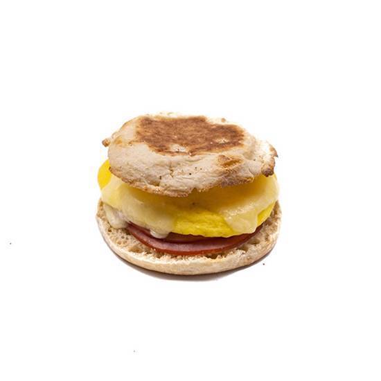 Foxtail's Egg, Ham and Cheese on an English Muffin