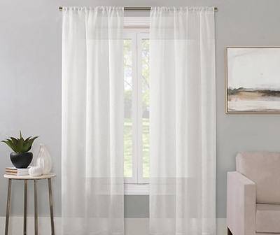 Real Living Bayview Textured Rod Pocket Sheer Curtain Panel (84in)