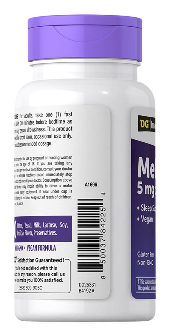 DG Health Melatonin Tablets 10 mg, Berry (30 ct)