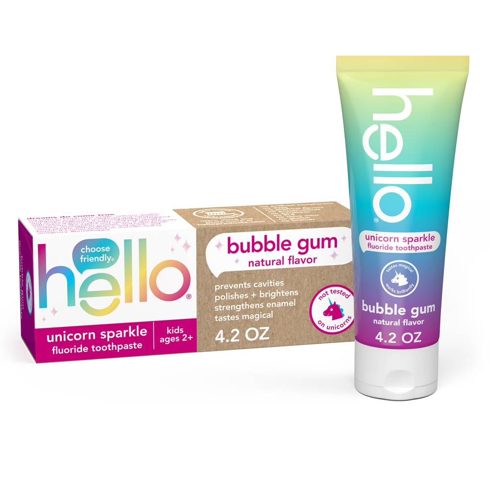 Hello Unicorn Sparkle Bubble Gum Fluoride Toothpaste (4.2 oz)