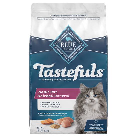 Blue Buffalo Tastefuls Hairball Control Natural Adult Dry Cat Food (chicken-brown rice)