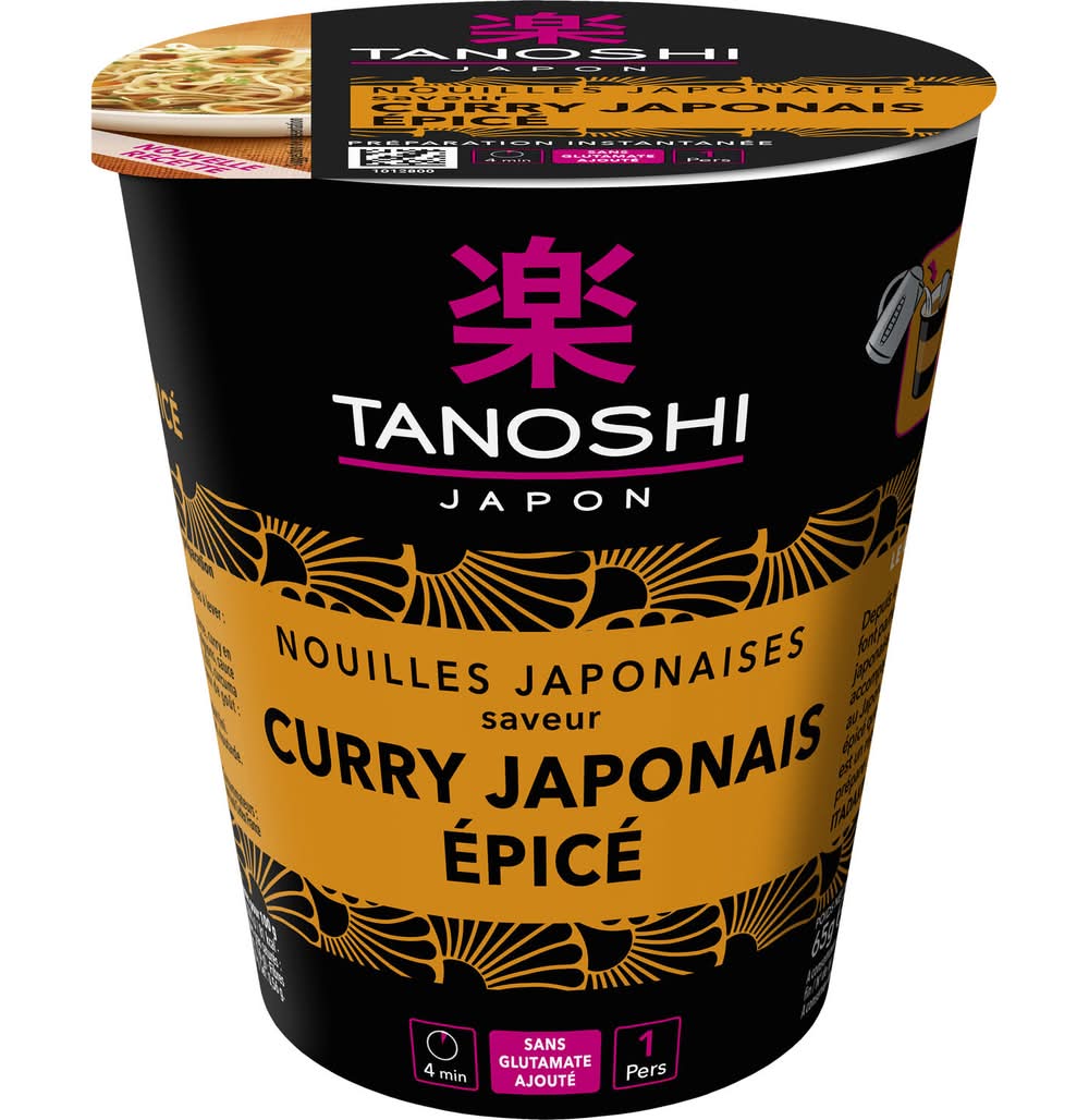 Tanoshi - Nouilles japonaises, curry japonais épicé (65g)