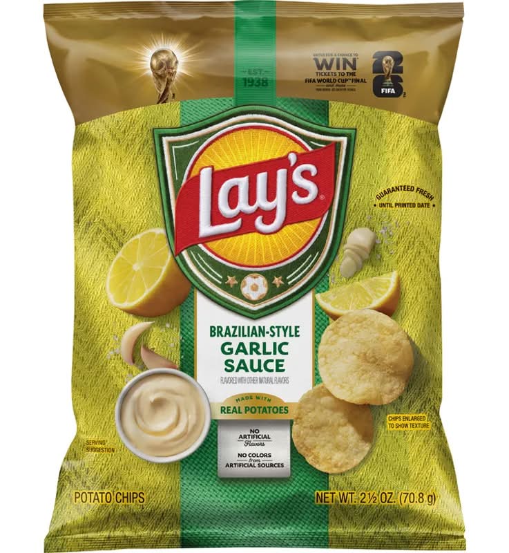 Lay's Potato Chips Brazilian Style Garlic Sauce
