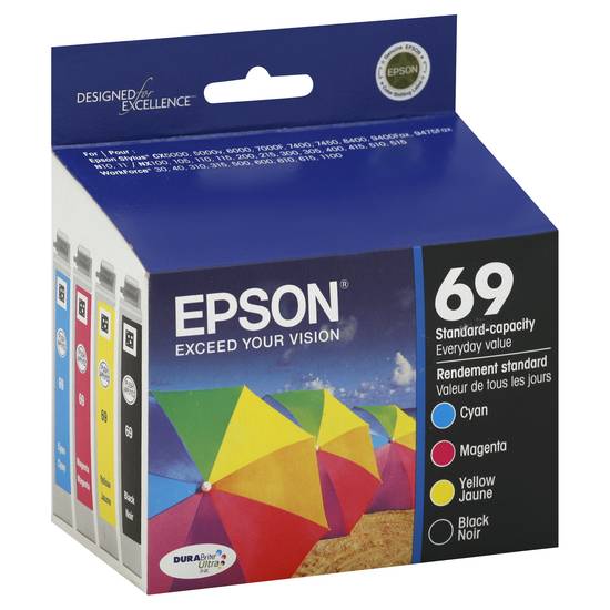 Epson 69 Durabrite Black and Cyan, Magenta, Yellow Ink Cartridges