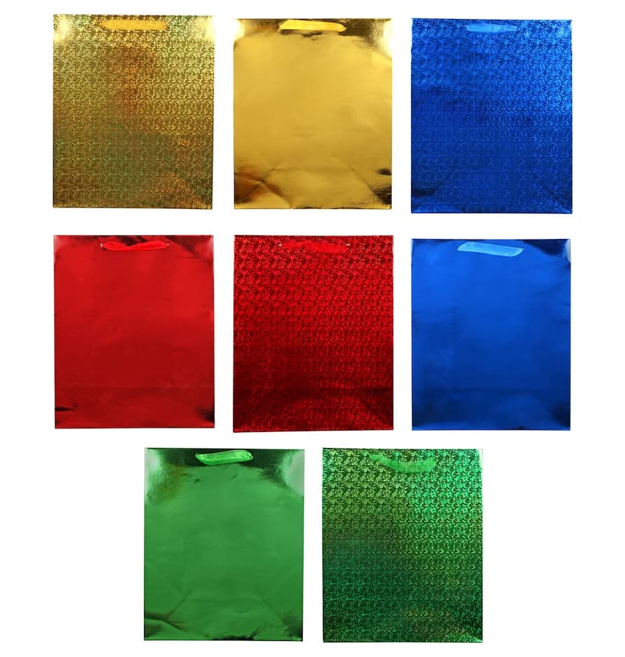 Voilà Foil & Holographic Gift Bags, L, Assorted