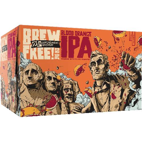 21st Amendment Brewery Brew Free! or Die Blood Orange IPA 6 Pack Cans