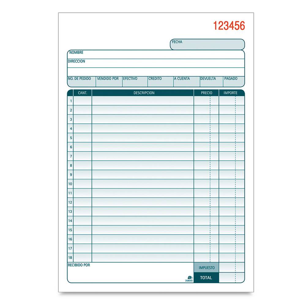 Adams · Libro pedidos y ventas