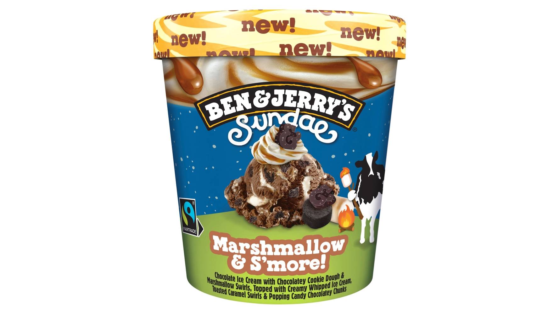 Ben & Jerry's Marshmallow S'more, Sundae Ice Cream Tub (427ml)