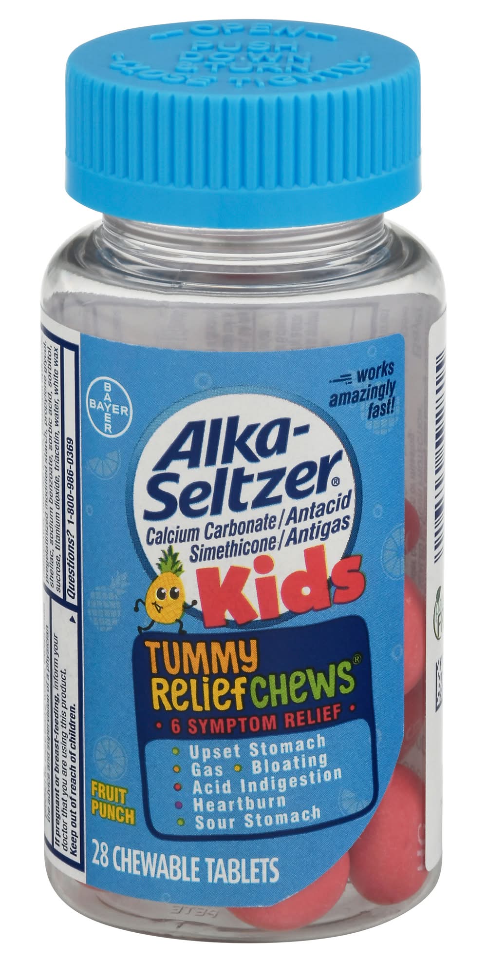 Alka-Seltzer Kids Fruit Punch Tummy Relief Chews Chewable Tablets (4.8 oz)
