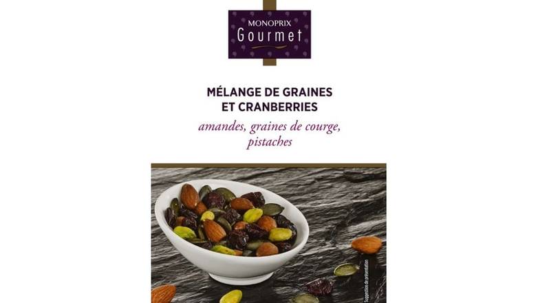 Monoprix Gourmet Mélange de graines et cranberries Le sachet de 120 g