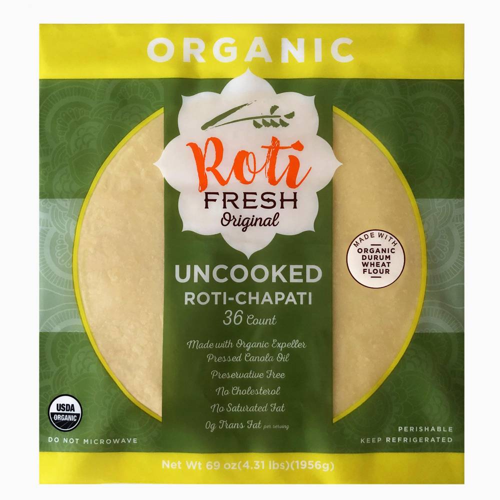 Roti Organic Uncooked Roti-Chapati, 69 oz, 36 count