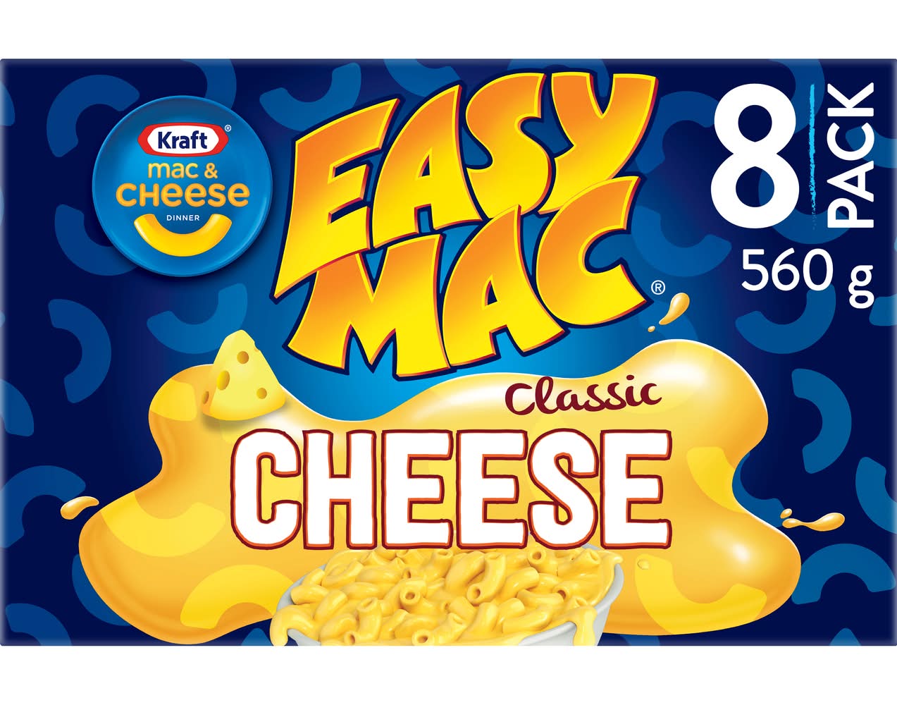 Kraft Easy Mac Classic Cheese Pasta (560g, 8 pack)