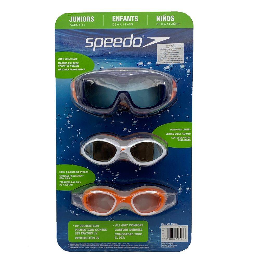 Speedo goggles para natación infantil (3 un)