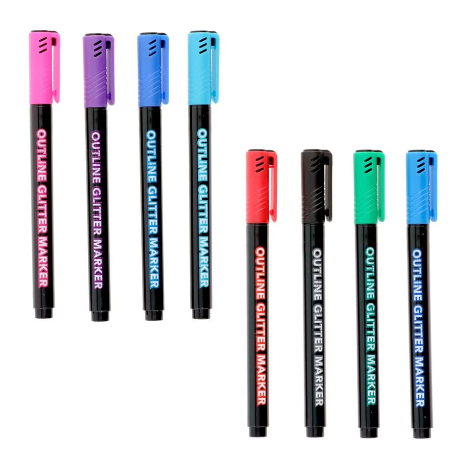 Jot Glitter Outline Markers, Assorted Colors, 4-pc Pack.