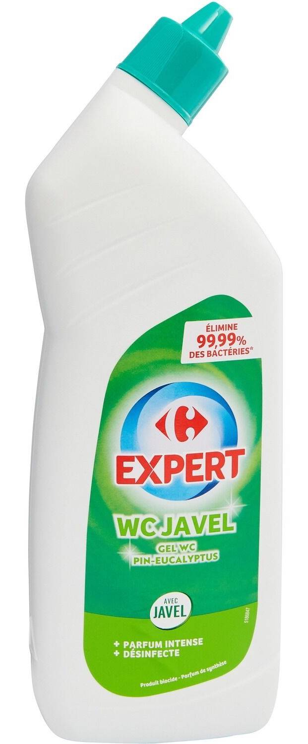 Carrefour Expert - Gel wc à l’eau de javel, pin-eucalyptus (750ml)