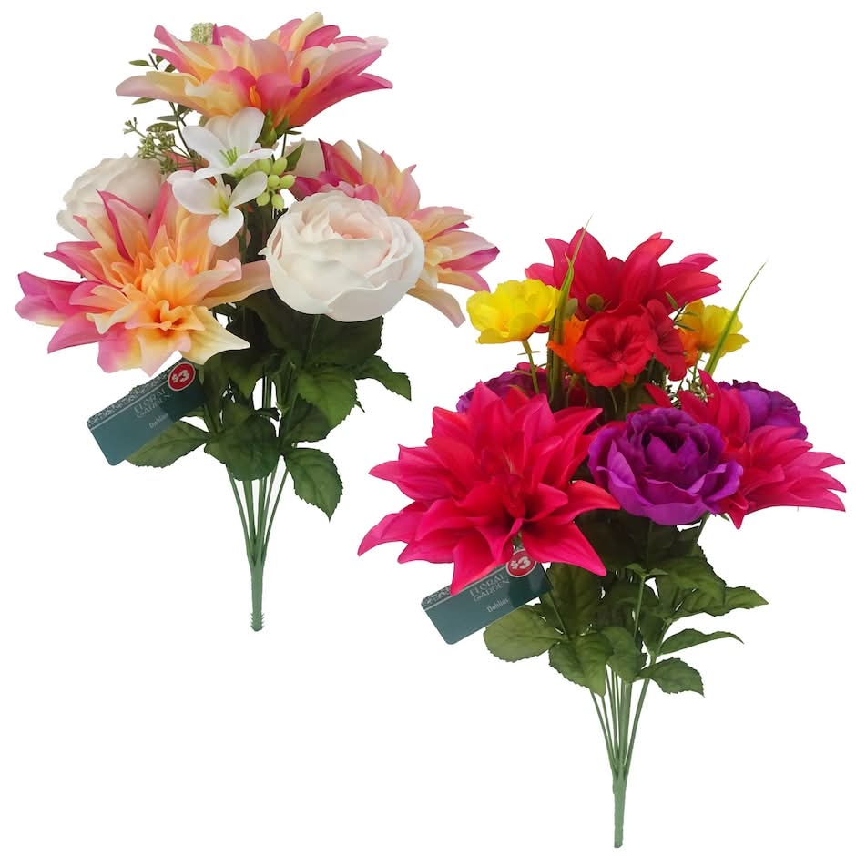 Floral Garden Assorted Artificial Summer Dahlias, 21 in.