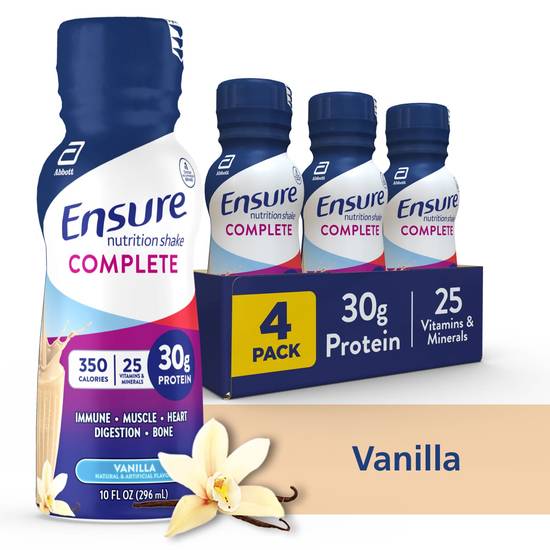 Ensure COMPLETE Nutrition Shake Vanilla Flavor, 10 FL OZ, 4 CT