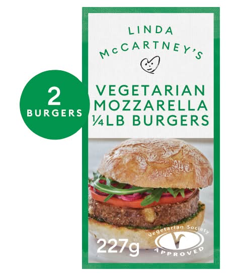 Linda McCartney's Vegetarian Mozzarella Burgers (2 pack)