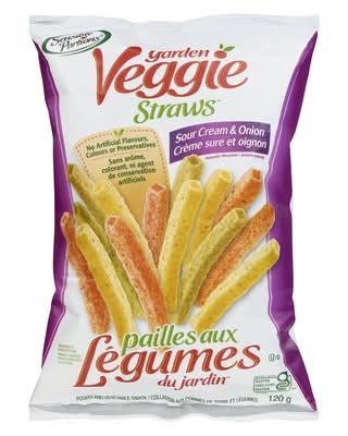 Garden veggie snacks chips de pommes de terre en forme de paille - straw shaped potato chips (crème sure-oigions)