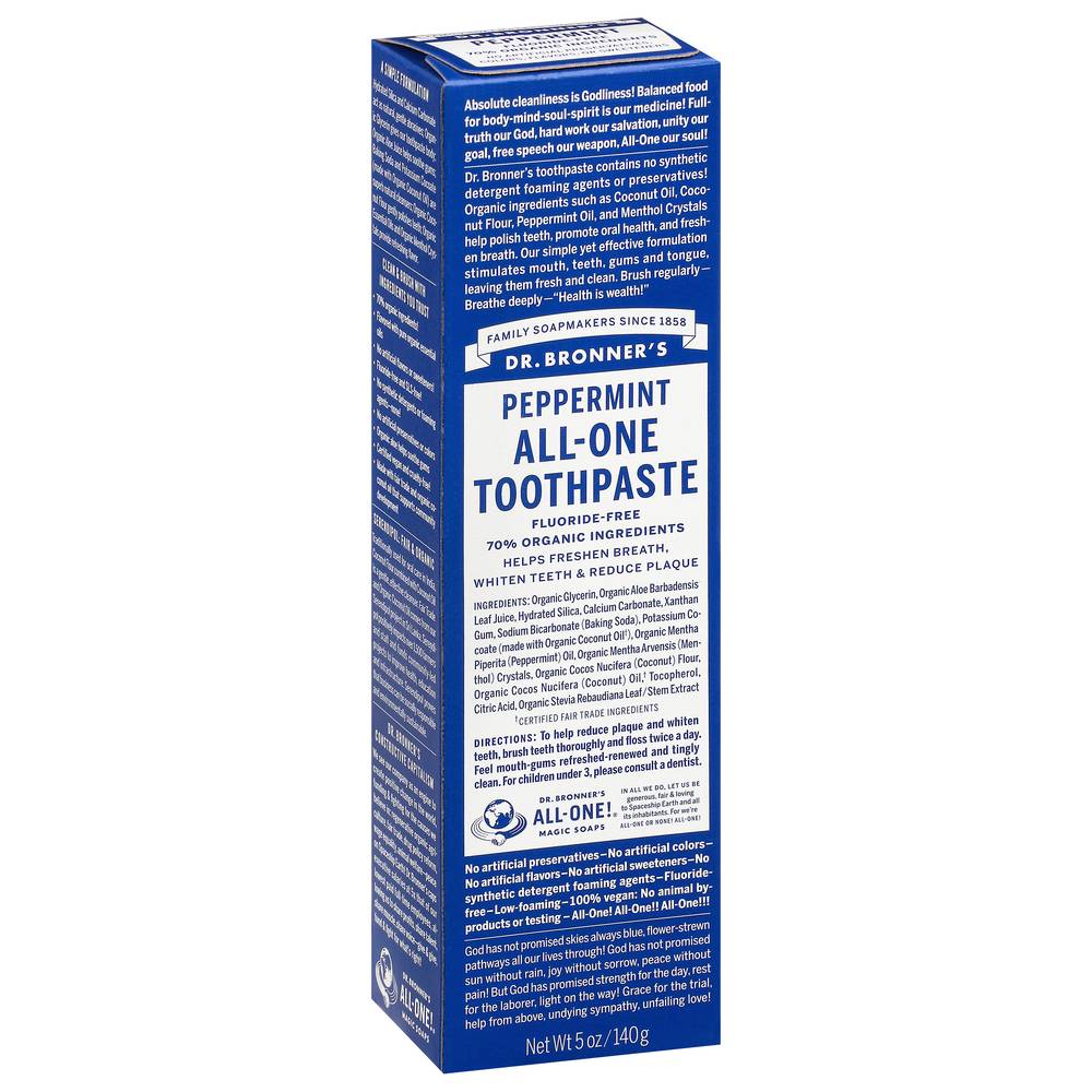 Dr. Bronner's Peppermint All-One Toothpaste (5 oz)