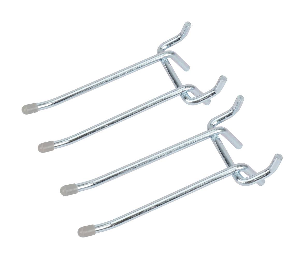Project Source 2 -Piece Steel Pegboard hook in Silver 4.92-in W x 2.17-in H | 55441