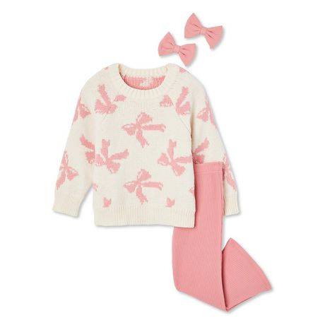 George Toddler Girls' Sweater 4-Piece Set (Color: Pink, Size: 2T)