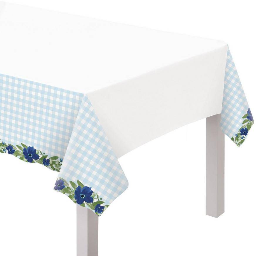 Amscan Baby in Bloom Sweet Baby Boy Plastic Tablecloth (54in x 102in/pastel/blue)