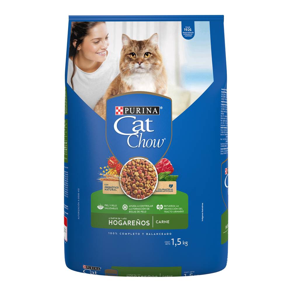 Cat chow alimento seco para gato adulto hogareños