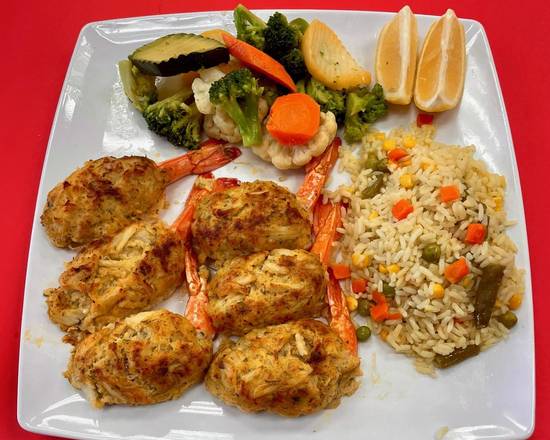 Stuffed Jumbo Shrimp Platter (Broiled) (6 pcs)